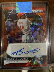 Aristides Aquino [Red Wave Prizm] #RA-AQ Baseball Cards 2020 Panini Prizm Rookie Autographs Prices