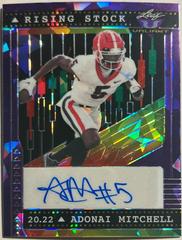 Adonai Mitchell [Crystal Purple] #RS-AM1 Football Cards 2022 Leaf Valiant Autographs Rising Stock Prices