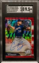 Corbin Burnes [Red Refractor] #CRA-CB Baseball Cards 2019 Bowman Chrome Rookie Autographs Prices