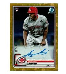 Aristides Aquino [Gold Refractor] #CRA-AAQ Baseball Cards 2020 Bowman Chrome Rookie Autographs Prices