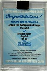 Brandon Marsh [Orange] #TEK-BM Baseball Cards 2022 Topps Clearly Authentic Tek Autographs Prices