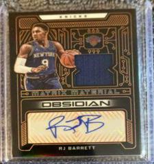 RJ Barrett [Orange] Basketball Cards 2021 Panini Obsidian Matrix Material Autographs Prices