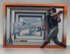 Blaze Jordan [Orange Refractor] #B3D-7 Baseball Cards 2022 Bowman in 3D Prices