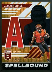 Ja'Marr Chase [Orange] #SB-JC3 Football Cards 2023 Panini Donruss Elite Spellbound Prices