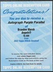 Brandon Marsh [Purple] #TA-BM Baseball Cards 2022 Topps Tribute Autographs Prices