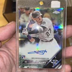 Trevor Story [Green Refractor] #RA-TS Baseball Cards 2016 Topps Chrome Rookie Autographs Prices