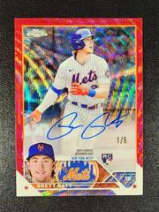 Brett Baty [Red Wave] #RA-BBA Baseball Cards 2023 Topps Chrome Rookie Autographs Prices
