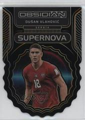Dusan Vlahovic [Orange] #12 Soccer Cards 2022 Panini Obsidian Supernova Prices
