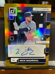 Nick Madrigal [Gold] #MO-NM Baseball Cards 2022 Panini Donruss Monikers Autographs Prices