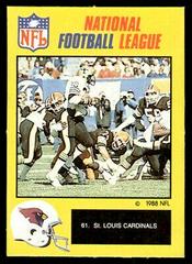 St. Louis Cardinals [Cardboard] #61 Football Cards 1988 Monty Gum Prices