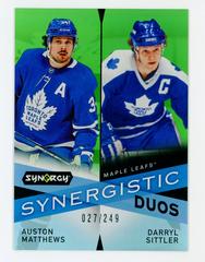 Auston Matthews, Darryl Sittler #SD-14 Hockey Cards 2022 Upper Deck Synergy Synergistic Duos Star Legend Prices