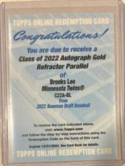 Brooks Lee [Gold] #C22A-BL Baseball Cards 2022 Bowman Draft Class of Autographs Prices