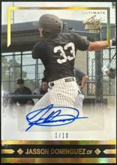Jasson Dominguez [Gold Spectrum] #BA-JD1 Baseball Cards 2020 Leaf Ultimate Autographs Prices