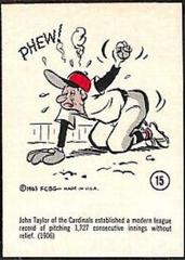 John Taylor #15 Baseball Cards 1963 Gad Fun Cards Prices
