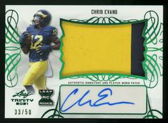 Chris Evans [Green] Football Cards 2021 Leaf Trinity Patch Autographs Prices