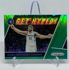 Karl Anthony Towns [Green Prizm] #1 Basketball Cards 2019 Panini Prizm Get Hyped Prices
