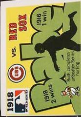 1918 Red Sox, Cubs [Babe Ruth] Baseball Cards 1971 Fleer World Series Black Back Prices