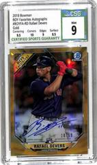 Rafael Devers [Gold Refractor] Baseball Cards 2018 Bowman Chrome Rookie Autographs Prices