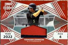 Termarr Johnson [Red] #FRM-TJ Baseball Cards 2022 Panini Elite Extra Edition First Round Materials Prices