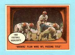 Browns' Plum Wins [NFL Passing Title] #132 Football Cards 1961 Topps Prices