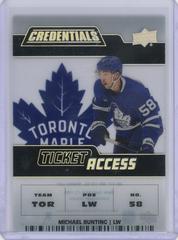 Michael Bunting #TA-MB Hockey Cards 2022 Upper Deck Credentials Acetate Ticket Access Prices