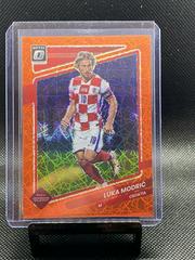 Luka Modric [Optic Orange Velocity] Soccer Cards 2021 Panini Donruss Road to Qatar Prices