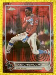 Jazz Chisholm Jr. [Red] Baseball Cards 2022 Topps Chrome Black Prices
