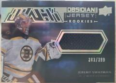 Jeremy Swayman #ORJ-JS Hockey Cards 2021 SPx UD Black Obsidian Rookie Jersey Prices
