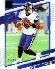 Lamar Jackson [Blue] #4 Football Cards 2021 Panini Clearly Donruss Prices