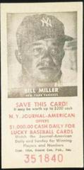 Bill Miller Baseball Cards 1954 NY Journal American Prices