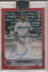 Bryan De La Cruz [Red] #CAA-BCR Baseball Cards 2022 Topps Clearly Authentic Autographs Prices