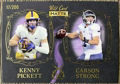 Kenny Pickett, Carson Strong [Black Purple] #DG-21 Football Cards 2022 Wild Card Matte Dueling Guns Prices