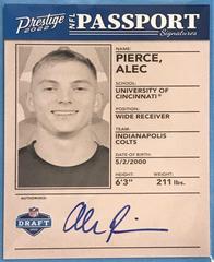 Alec Pierce Football Cards 2022 Panini Prestige NFL Passport Signatures Prices