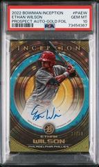 Ethan Wilson [Gold] #PA-EW Baseball Cards 2022 Bowman Inception Prospect Autographs Prices