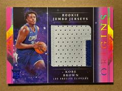 Kobe Brown #7 Basketball Cards 2023 Panini Origins Rookie Jumbo Jersey Prices