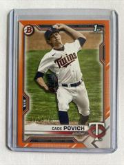 Cade Povich [Orange] #BD-104 Baseball Cards 2021 Bowman Draft Prices
