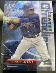 Ronald Acuna [Purple Refractor] #RA Baseball Cards 2018 Bowman Mega Box Chrome Trending Prices