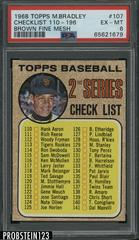 Checklist 110-196 [Brown Fine Mesh] #107 Baseball Cards 1968 Topps Milton Bradley Prices