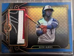 Ozzie Albies [Sapphire] #SJR1-OA2 Baseball Cards 2022 Topps Triple Threads Single Jumbo Relics Prices