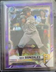 Nick Gonzales [Purple Refractor] #BCP-34 Baseball Cards 2021 Bowman Sapphire Prices