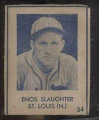 Enos Slaughter [Hand Cut] #34 Baseball Cards 1948 R346 Blue Tint Prices