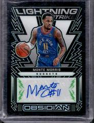 Monte Morris [Green] #LSS-MTM Basketball Cards 2021 Panini Obsidian Lightning Strike Signatures Prices