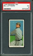 Bill Lattimore Baseball Cards 1909 T206 Piedmont 350 Prices