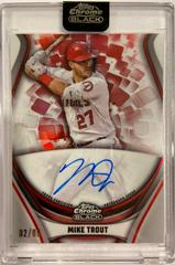 Mike Trout [Red Trim] Baseball Cards 2023 Topps Chrome Black Ivory Autographs Prices