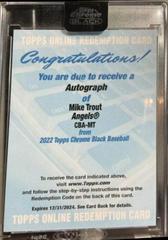 Mike Trout #CBA-MT Baseball Cards 2022 Topps Chrome Black Autographs Prices