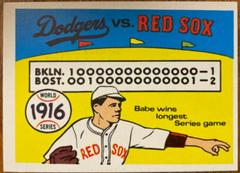1916 Red Sox, Dodgers [Babe Ruth] #13 Baseball Cards 1970 Fleer World Series Blue Back Prices