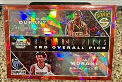 Kevin Durant, Ja Morant [Red Cracked Ice] #2 Basketball Cards 2019 Panini Contenders Optic Historic Picks Prices