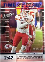 Patrick Mahomes II [Blue] Football Cards 2023 Panini Prestige Time Stamped Prices