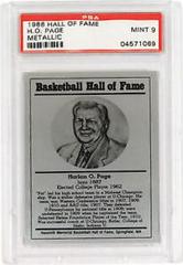 H.O. Page Basketball Cards 1986 Hall of Fame Metallic Prices