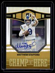 Matthew Stafford [Autograph] Football Cards 2022 Panini Donruss Champ is Here Prices